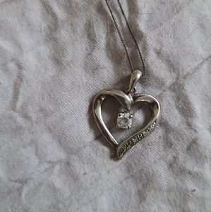 Cubic zirconia white gold necklace